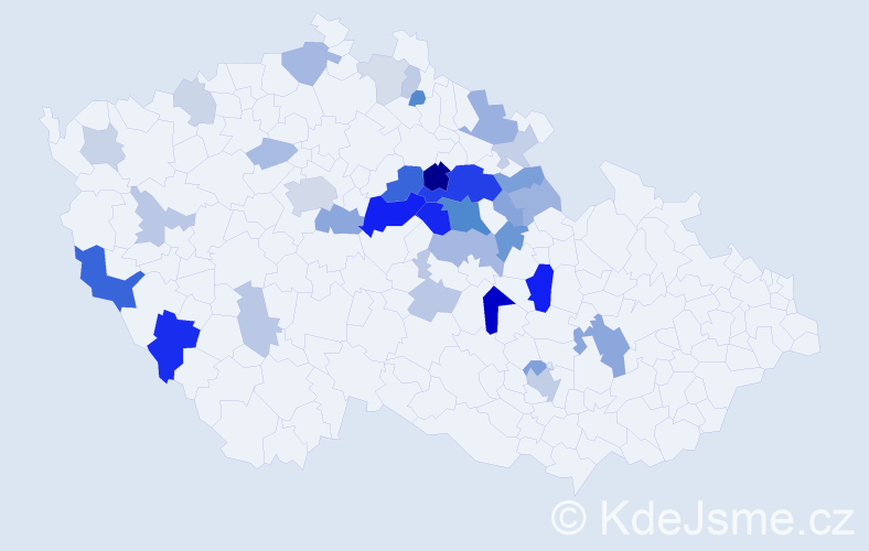 Příjmení: 'Bendáková', počet výskytů 90 v celé ČR
