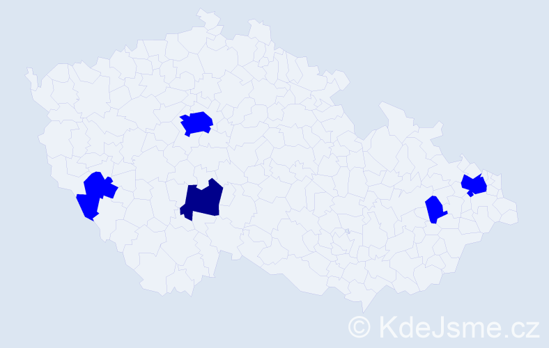 Příjmení: 'Bošňák', počet výskytů 6 v celé ČR