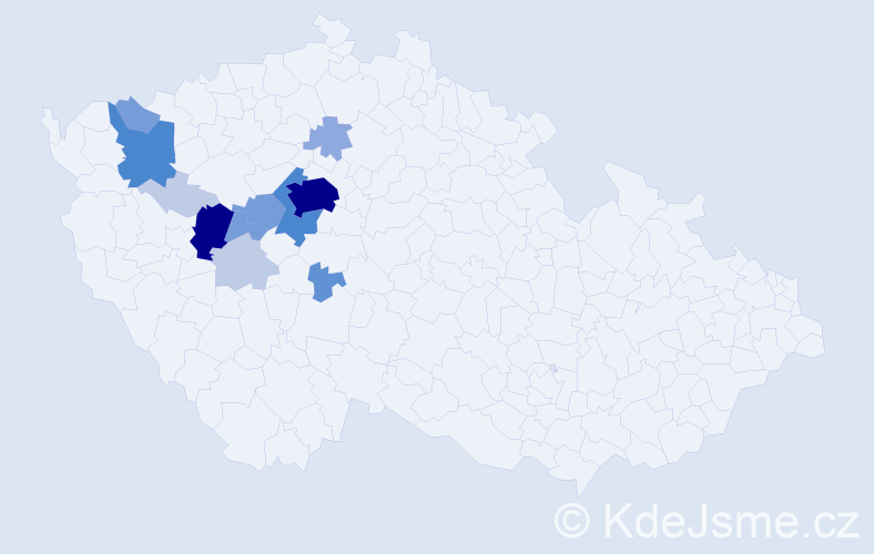 Příjmení: 'Tysl', počet výskytů 47 v celé ČR