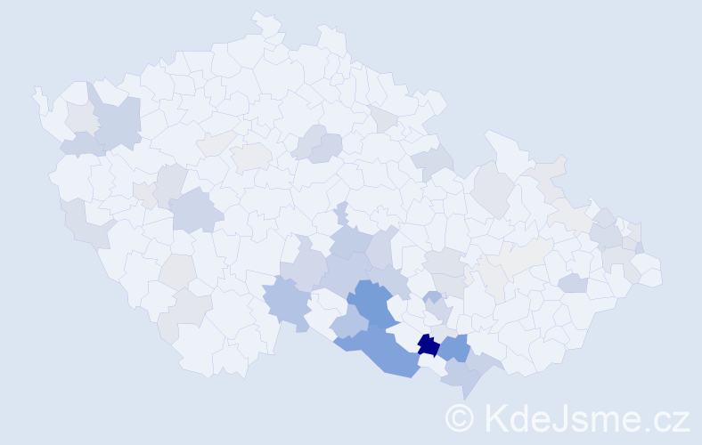 Příjmení: 'Kocmánek', počet výskytů 200 v celé ČR