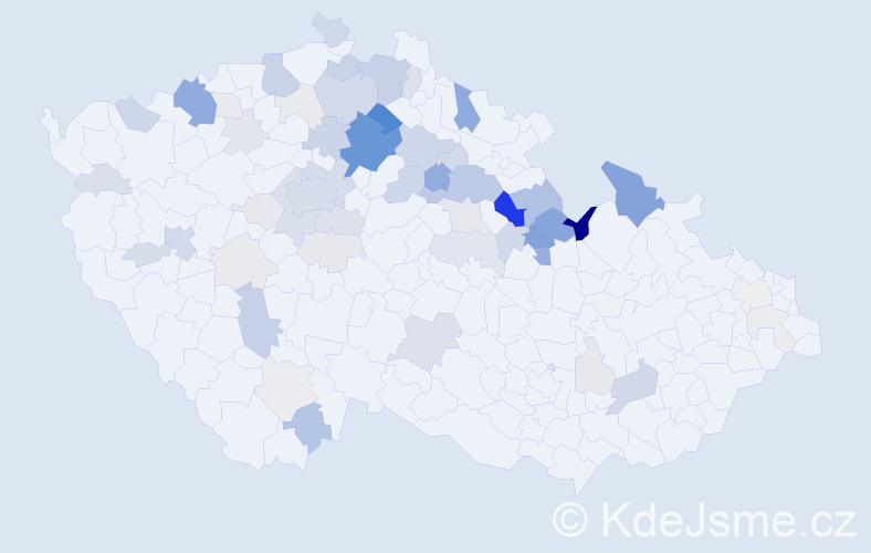 Příjmení: 'Jirešová', počet výskytů 233 v celé ČR