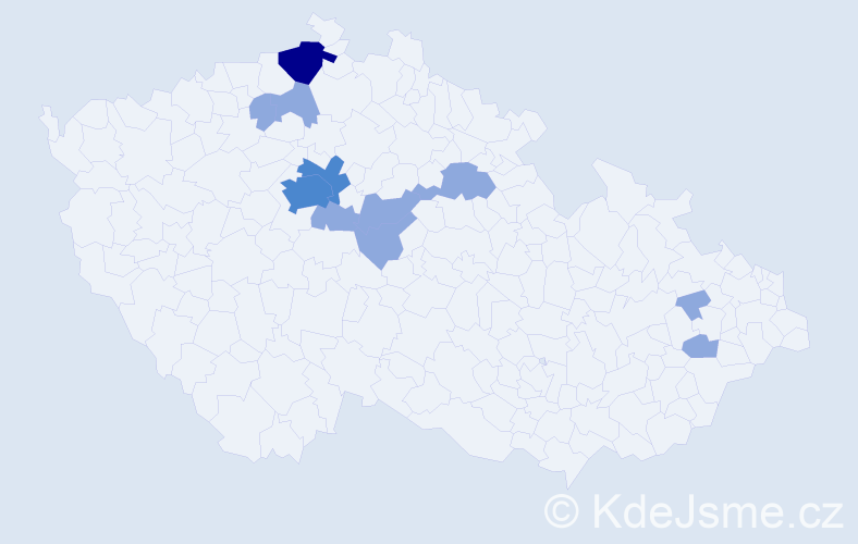 Příjmení: 'Sajvera', počet výskytů 17 v celé ČR