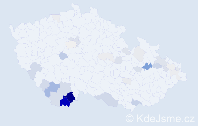 Příjmení: 'Smolen', počet výskytů 89 v celé ČR