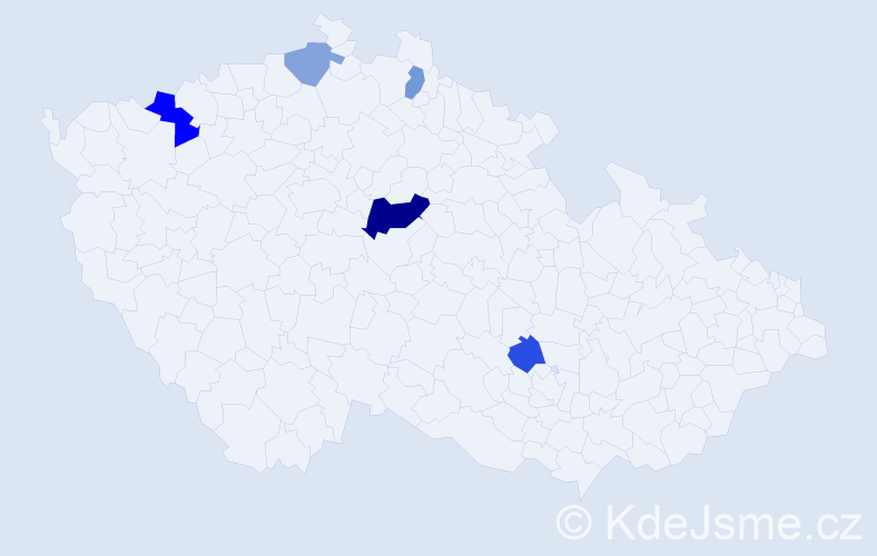 Příjmení: 'Kecl', počet výskytů 9 v celé ČR