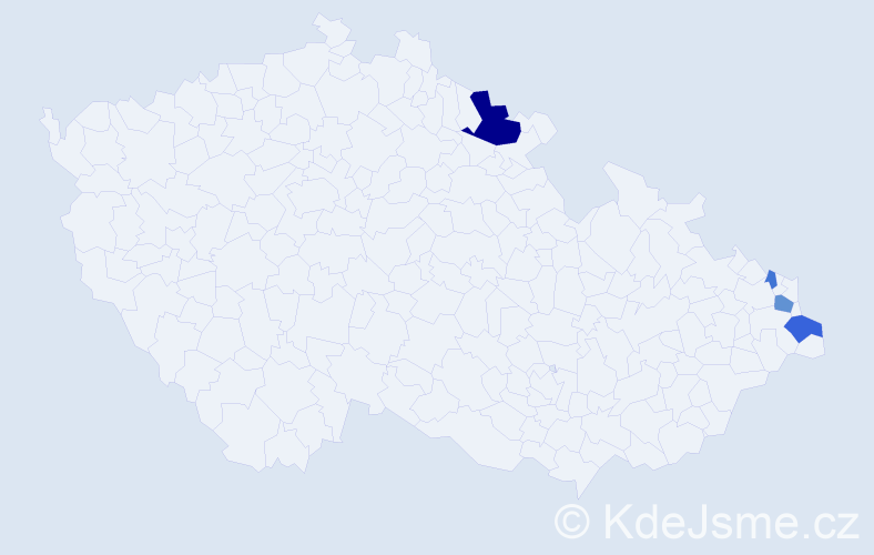 Příjmení: 'Moszkorz', počet výskytů 9 v celé ČR