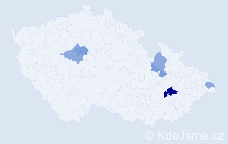 Příjmení: 'Kácel', počet výskytů 17 v celé ČR