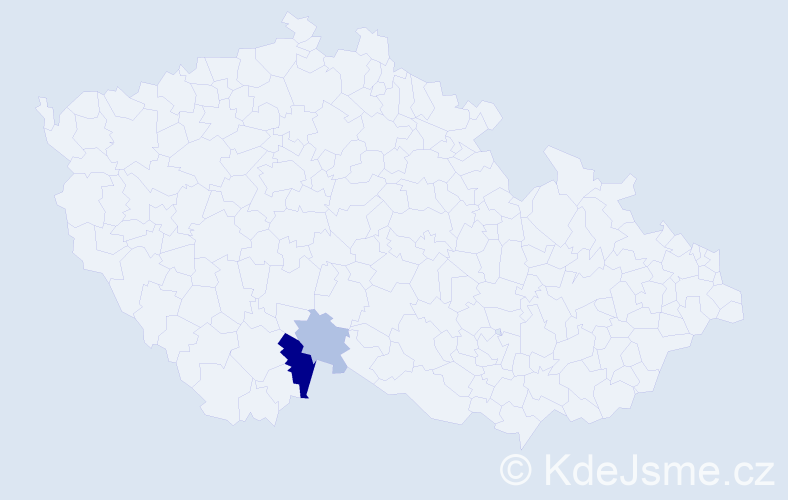 Příjmení: 'Ködelová', počet výskytů 5 v celé ČR