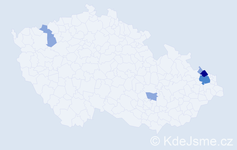 Příjmení: 'Heiduková', počet výskytů 19 v celé ČR