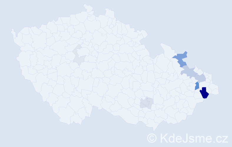 Příjmení: 'Kuhejda', počet výskytů 34 v celé ČR