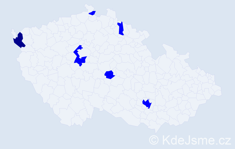 Příjmení: '"Nguyen Tran"', počet výskytů 7 v celé ČR