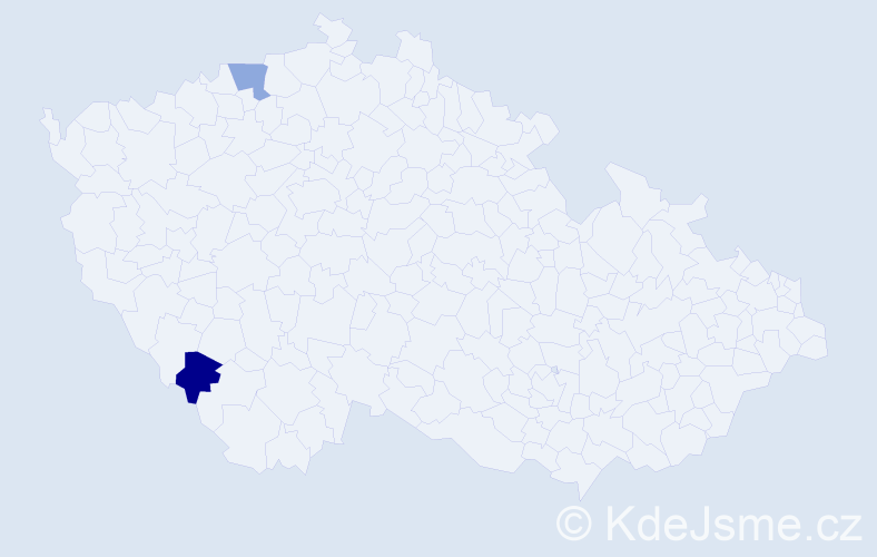 Příjmení: 'Vujta', počet výskytů 4 v celé ČR