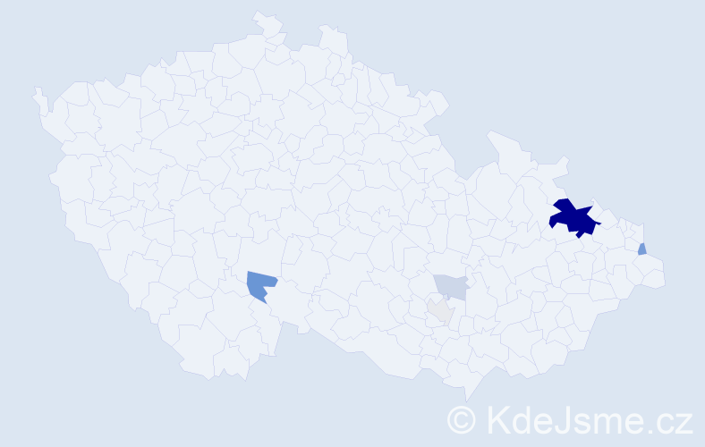 Příjmení: 'Kamrádek', počet výskytů 27 v celé ČR