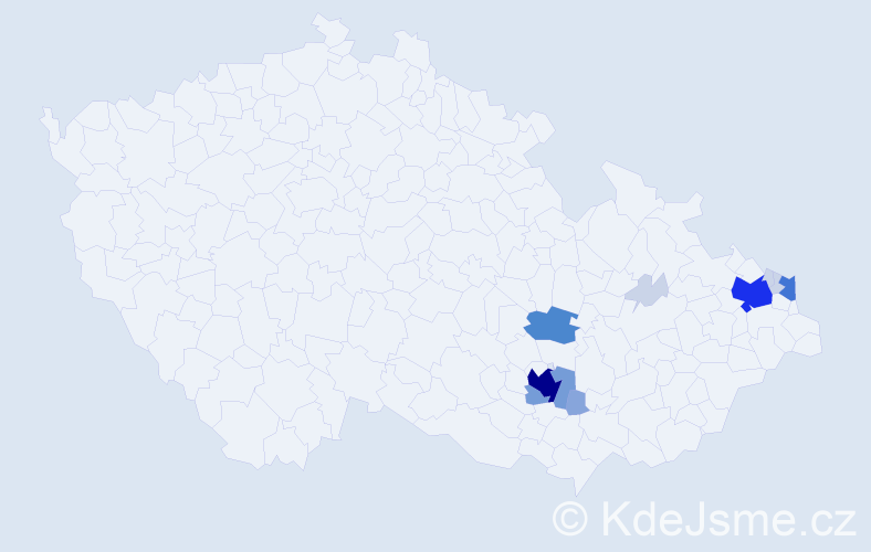 Příjmení: 'Palupa', počet výskytů 45 v celé ČR