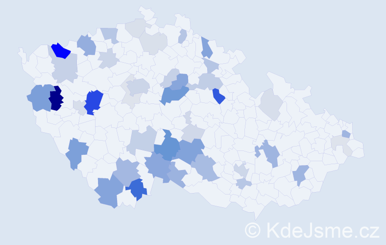 Příjmení: 'Nutil', počet výskytů 129 v celé ČR