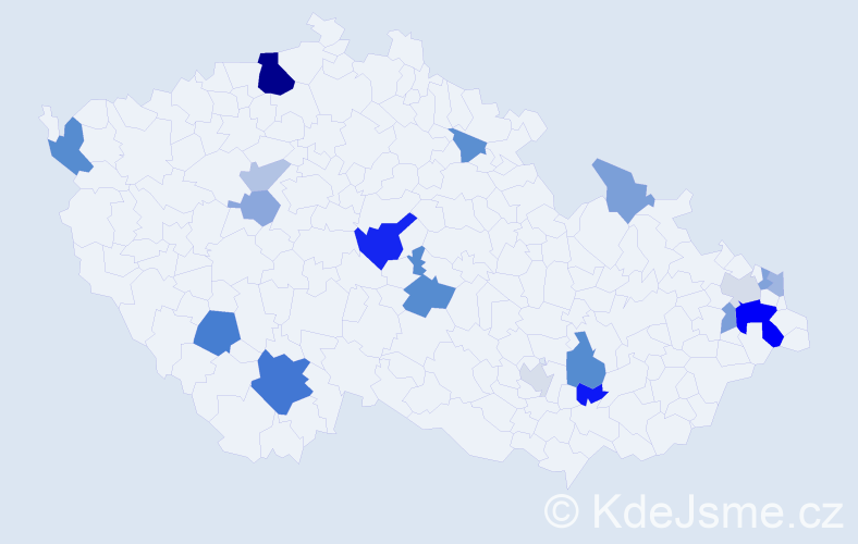 Příjmení: 'Szendreiová', počet výskytů 40 v celé ČR