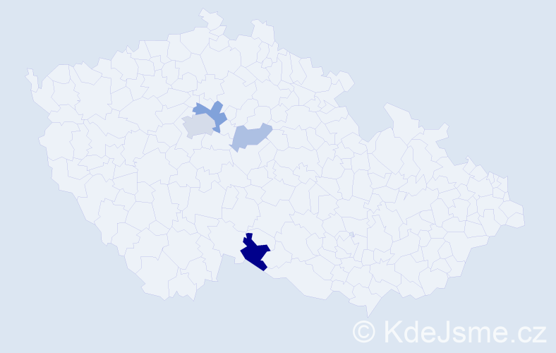 Příjmení: 'Neitzelová', počet výskytů 9 v celé ČR