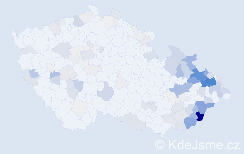 Příjmení: 'Kudela', počet výskytů 474 v celé ČR