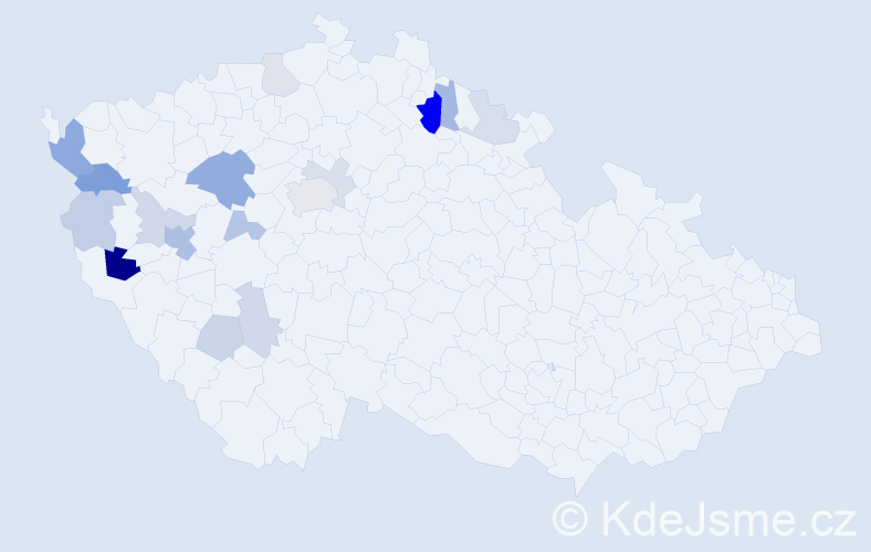 Příjmení: 'Regál', počet výskytů 36 v celé ČR