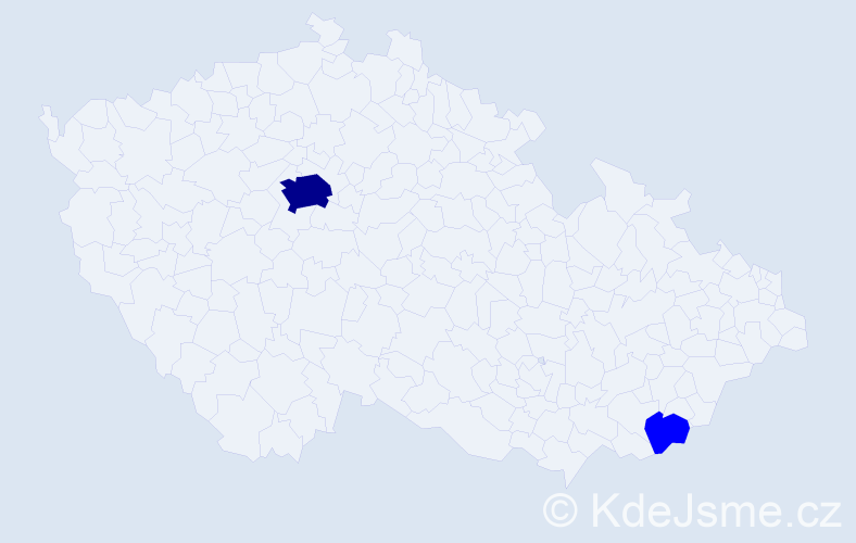 Příjmení: 'Turcsányiová', počet výskytů 3 v celé ČR