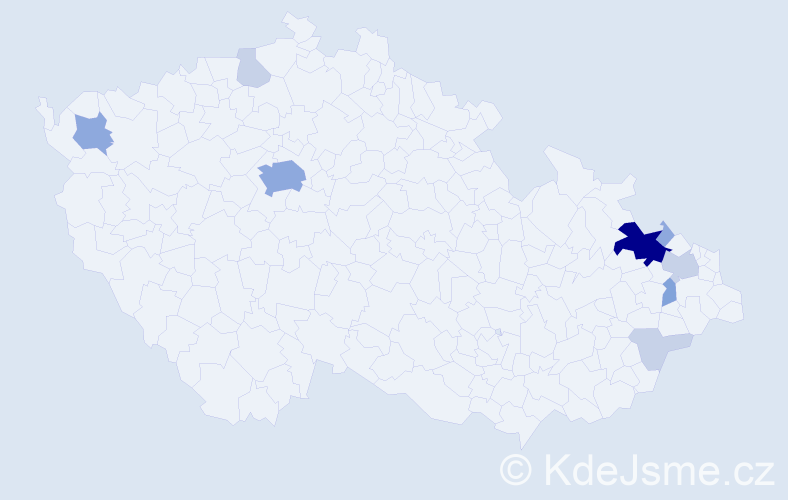Příjmení: 'Davidková', počet výskytů 24 v celé ČR