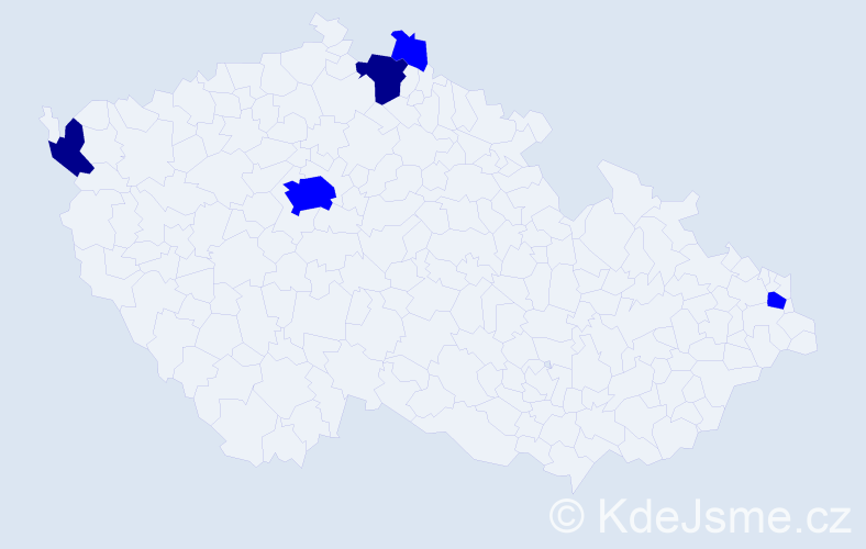 Příjmení: 'Domian', počet výskytů 7 v celé ČR