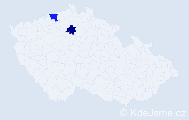 Příjmení: 'Tanzmannová', počet výskytů 5 v celé ČR