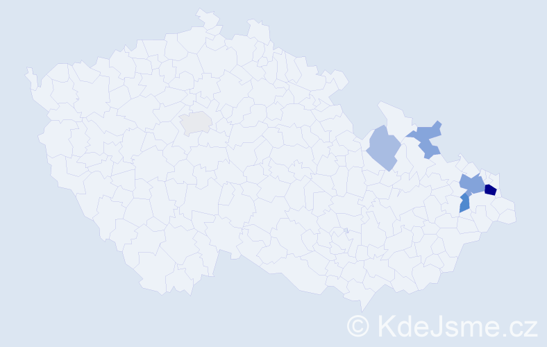 Příjmení: 'Vintrocha', počet výskytů 18 v celé ČR