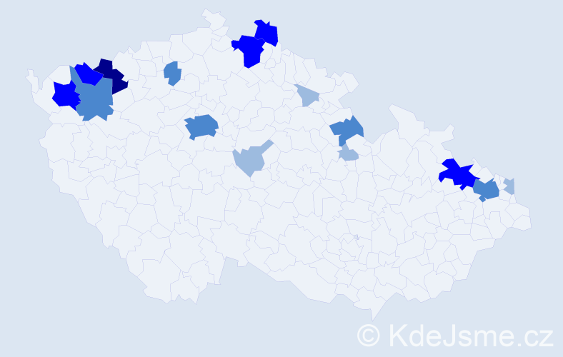 Příjmení: 'Kožáková', počet výskytů 33 v celé ČR