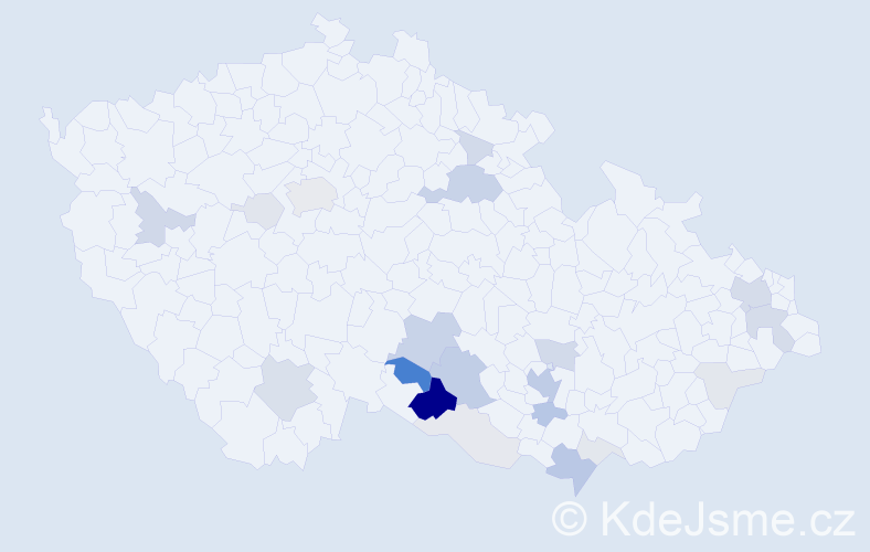 Příjmení: 'Ellingerová', počet výskytů 79 v celé ČR