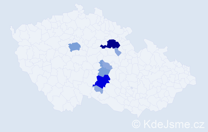 Příjmení: 'Freibauerová', počet výskytů 20 v celé ČR