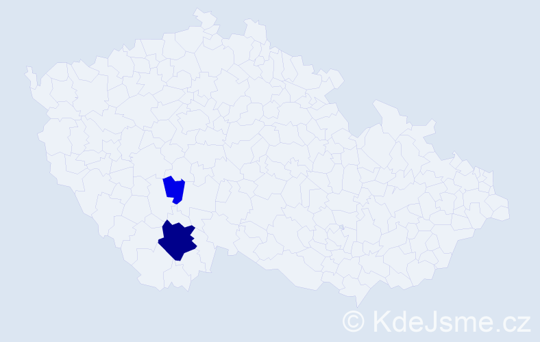 Příjmení: 'Krygarová', počet výskytů 8 v celé ČR
