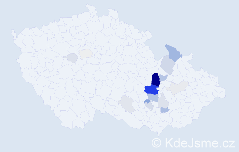 Příjmení: 'Kobelka', počet výskytů 51 v celé ČR