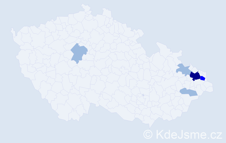 Příjmení: 'Divák', počet výskytů 12 v celé ČR