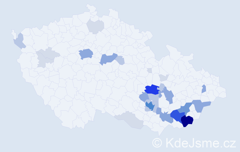Příjmení: 'Dlapa', počet výskytů 105 v celé ČR