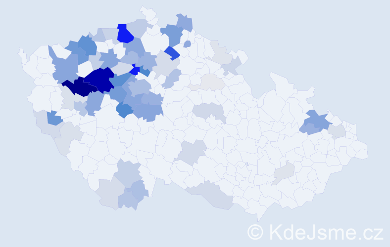 Příjmení: 'Helebrant', počet výskytů 274 v celé ČR
