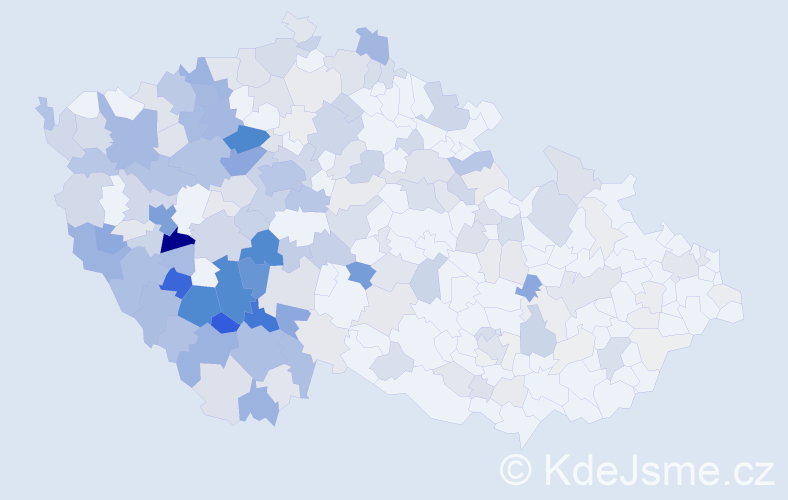 Příjmení: 'Bečvář', počet výskytů 955 v celé ČR