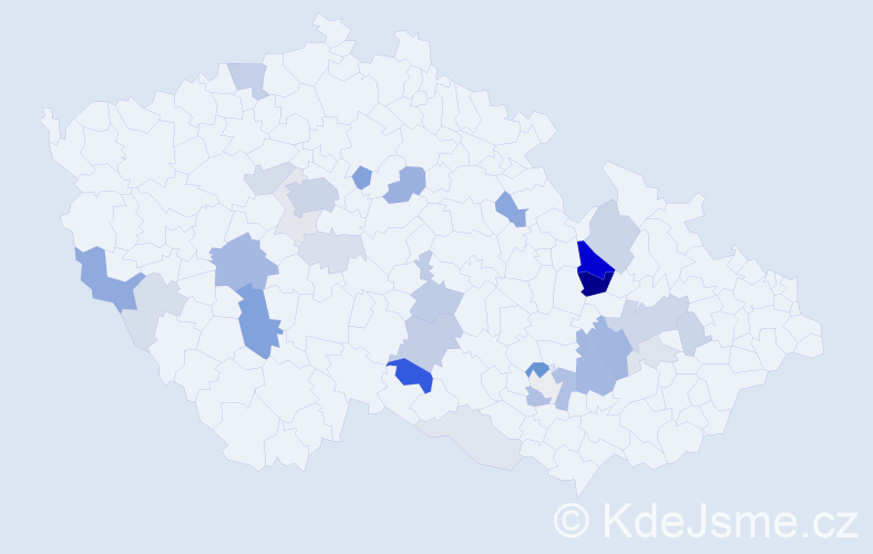 Příjmení: 'Feit', počet výskytů 95 v celé ČR