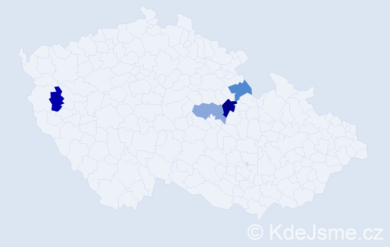 Příjmení: 'Kotras', počet výskytů 5 v celé ČR