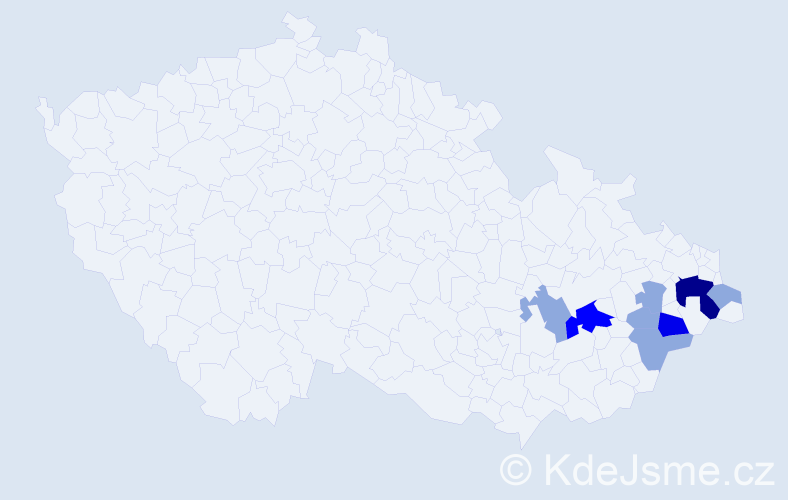 Příjmení: 'Lajgotová', počet výskytů 20 v celé ČR