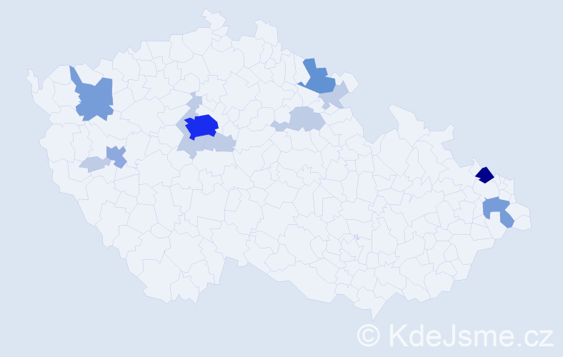 Příjmení: 'Dinter', počet výskytů 35 v celé ČR