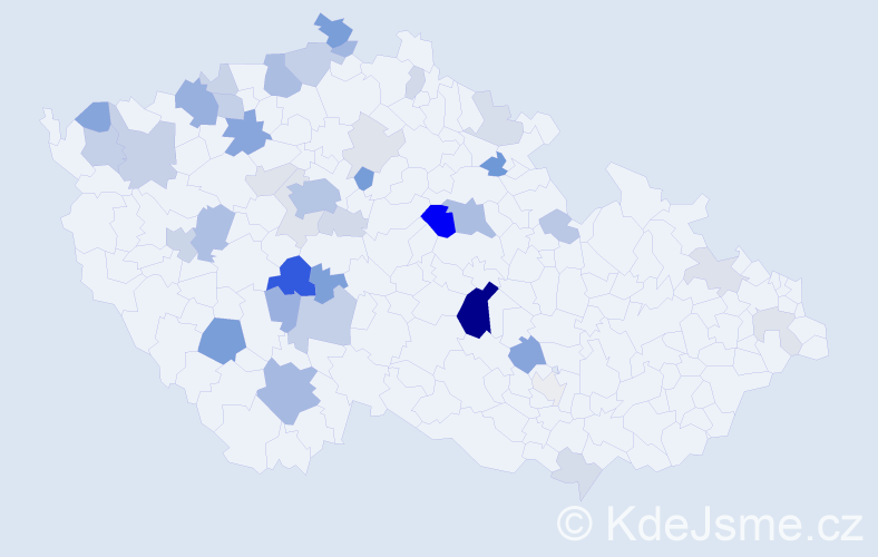 Příjmení: 'Houf', počet výskytů 112 v celé ČR