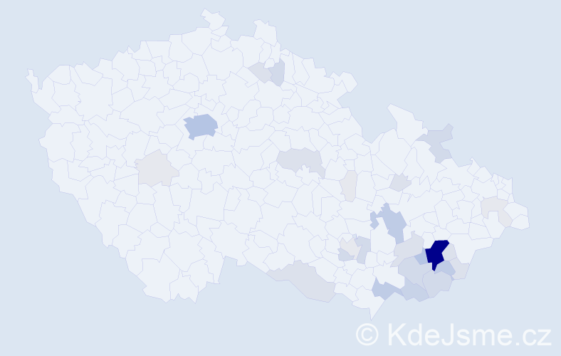 Příjmení: 'Chlud', počet výskytů 114 v celé ČR