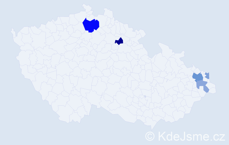 Příjmení: 'Eštočáková', počet výskytů 10 v celé ČR
