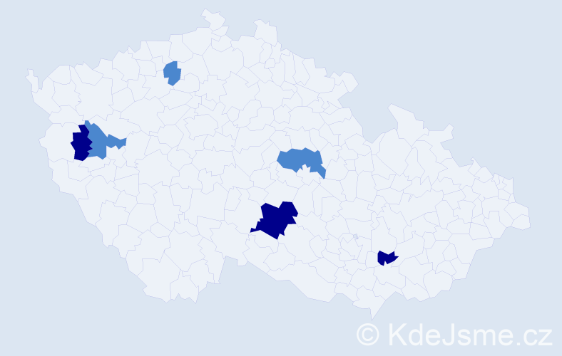 Příjmení: 'Decsi', počet výskytů 12 v celé ČR