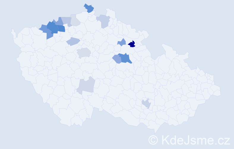 Příjmení: 'Klimpl', počet výskytů 54 v celé ČR