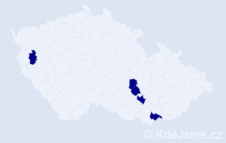 Příjmení: 'Prokipčáková', počet výskytů 5 v celé ČR