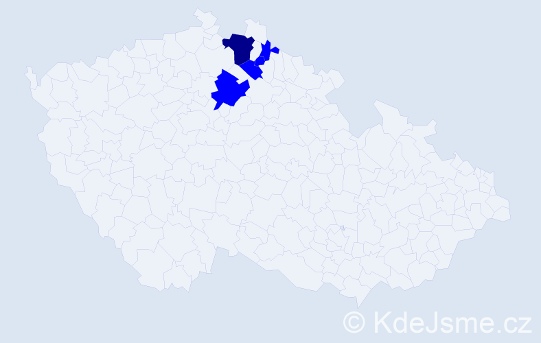 Příjmení: 'Tumajer', počet výskytů 6 v celé ČR