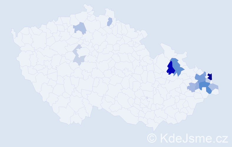 Příjmení: 'Mojáková', počet výskytů 34 v celé ČR