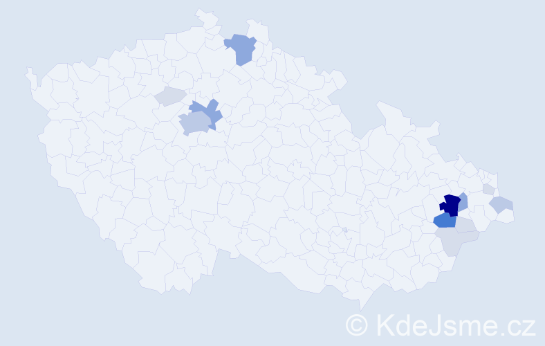 Příjmení: 'Krutilková', počet výskytů 46 v celé ČR