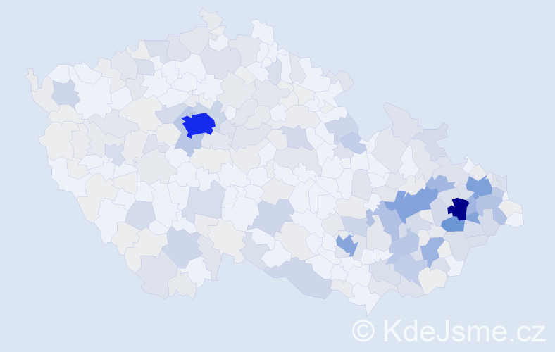 Příjmení: 'Černochová', počet výskytů 1173 v celé ČR